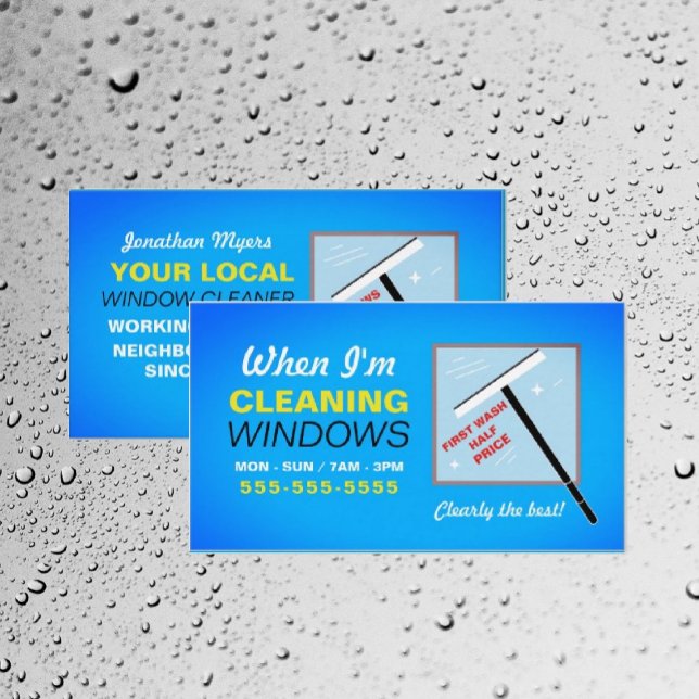 Tarjeta De Visita Lavadora de ventanas, limpiador de ventanas, servi (Subido por el creador)