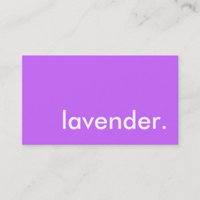 Tarjeta De Visita lavanda. (Anverso)