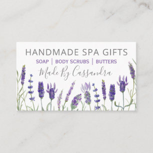 Tarjeta De Visita Lavanda Belleza Y Spa De Baño Natural A Mano