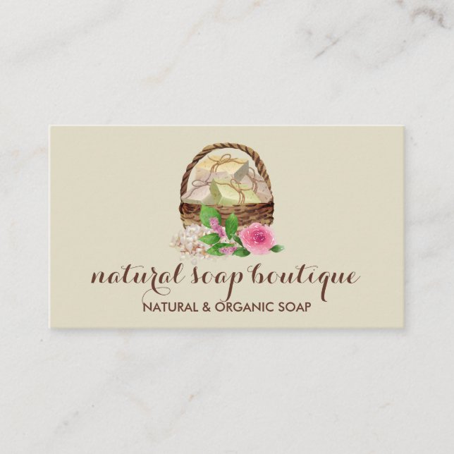 Tarjeta De Visita Lavanda casera con jabón de cera de soja (Anverso)