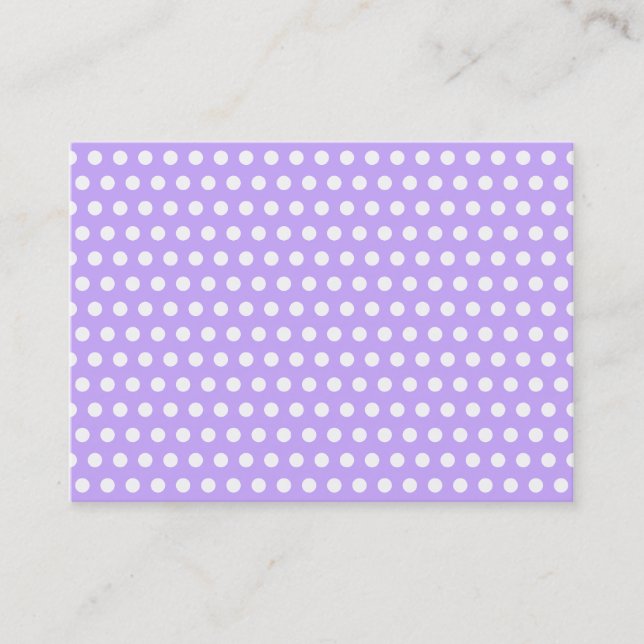 Tarjeta De Visita Lavanda con lunares blancos (Anverso)