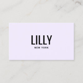 Tarjeta De Visita Lavanda de letra negrita moderna