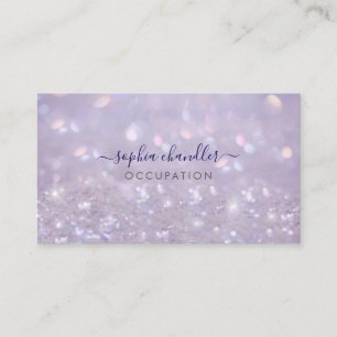 Tarjeta De Visita Lavanda de Purpurina de Glam Classy, nombre de gui