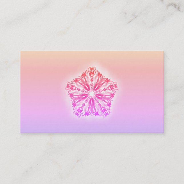 Tarjeta De Visita Lavanda del melocotón del rosa de la mandala de la (Anverso)