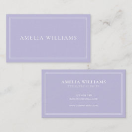 Tarjeta De Visita Lavanda Elegante Minimalista Profesional