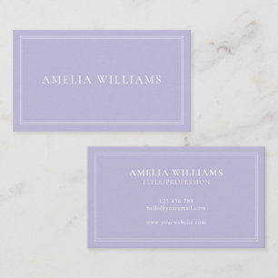 Tarjeta De Visita Lavanda Elegante Minimalista Profesional