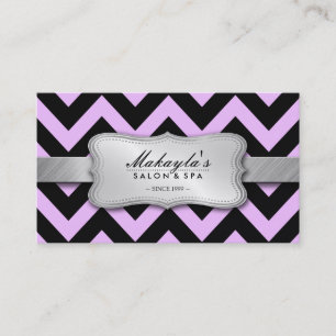 Tarjeta De Visita Lavanda en colores pastel elegante y modelo negro