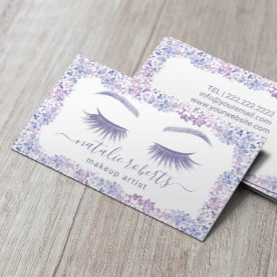 Tarjeta De Visita Lavanda Eyelash Artista Lavender Salón de Belleza