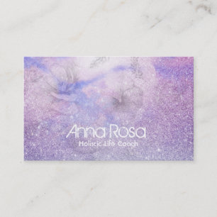 Tarjeta De Visita *~* Lavanda floral de color agua Magenta