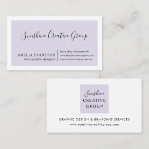 Tarjeta De Visita Lavanda mínima moderna morada