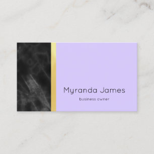 Tarjeta De Visita Lavanda Moderno Minimalista Negro