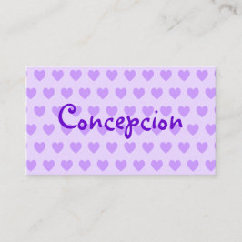 Tarjeta De Visita Lavanda personalizada y patrón cardíaco morado