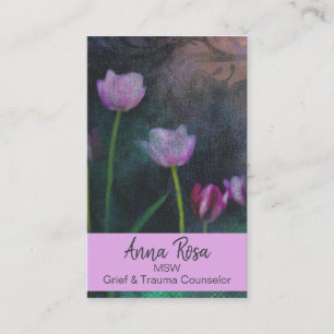 Tarjeta De Visita *~* Lavanda rosa gris Tulip Grunge Shabby Vintage