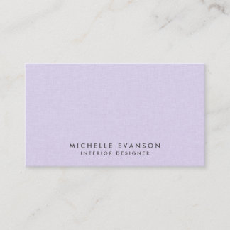 Tarjeta De Visita Lavanda simple Purple Linen Profesional