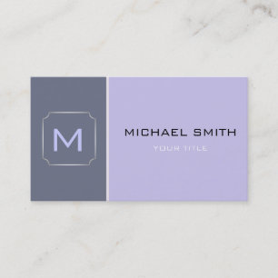 Tarjeta De Visita Lavanda y Gris Sencillo Elegante Profesional Moder