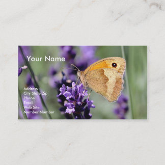 Tarjeta De Visita Lavanda y mariposa