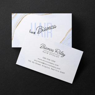 Tarjeta De Visita Lavender Blue Gold Purpurina Agate Hairstylist Sal