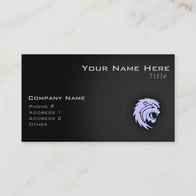 Tarjeta De Visita Lavender Blue Leo Lion (Anverso)