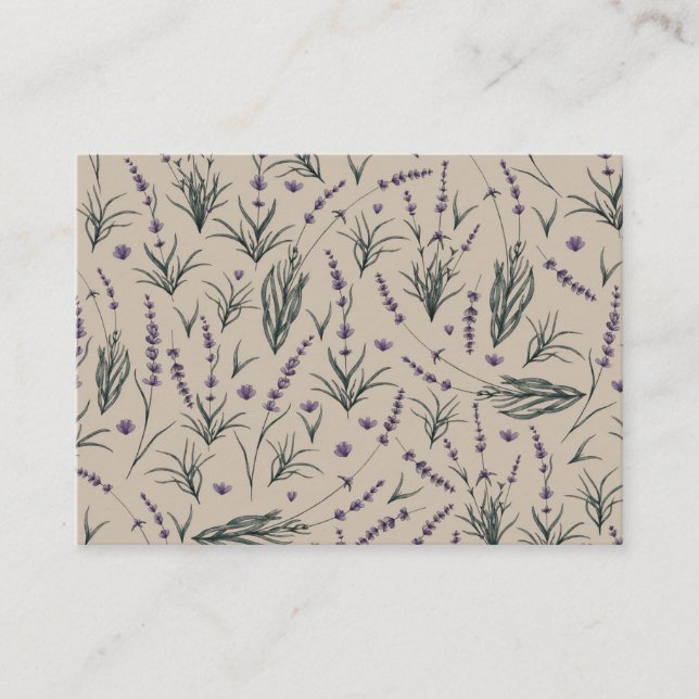 Tarjeta De Visita Lavender Botanical Pattern Business Card (Anverso)