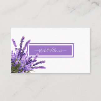 Tarjeta De Visita Lavender color de agua morado elegante Minimalista