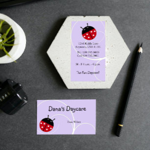 Tarjeta De Visita Lavender Ladybug Daycare Business Card