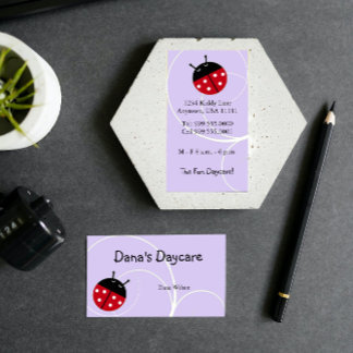 Tarjeta De Visita Lavender Ladybug Daycare Business Card