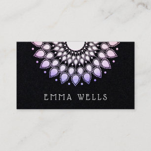 Tarjeta De Visita Lavender Lotus Flower Mandala