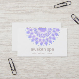 Tarjeta De Visita Lavender Lotus Flower Natural Spa and Beauty