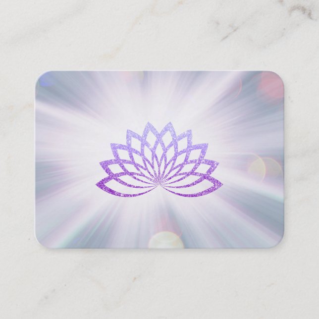 Tarjeta De Visita *~* Lavender Lotus Rays Energía de curación de Rei (Anverso)