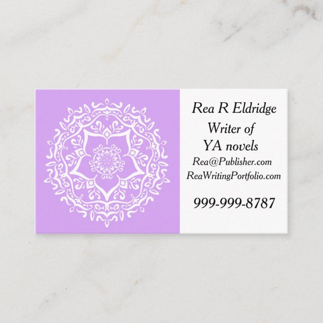 Tarjeta De Visita Lavender Mandala (Anverso)