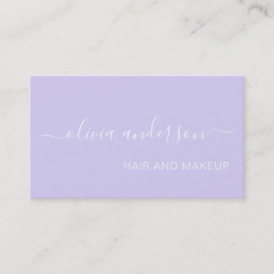 Tarjeta De Visita Lavender Purple Girly Simple Hair Makeup Salon