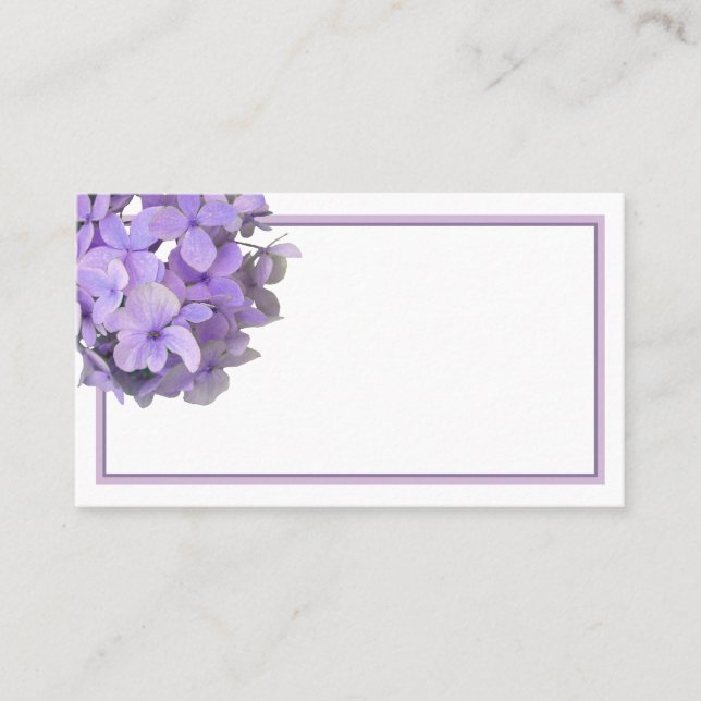 Tarjeta De Visita Lavender Purple Hydrangea (Anverso)