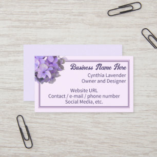 Tarjeta de visita Lavender Purple Hydrangea