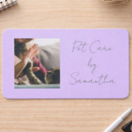 Tarjeta De Visita Lavender Script Business Card QR Code Service Menu