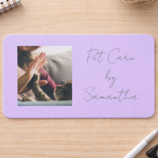 Tarjeta De Visita Lavender Script Business Card QR Code Service Menu (Subido por el creador)