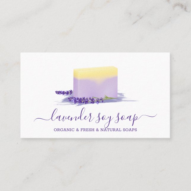Tarjeta De Visita Lavender Soap Soy Natural Spa Cosmetic (Anverso)