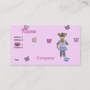 Tarjeta De Visita Lavender Tutu Ballerina Bear