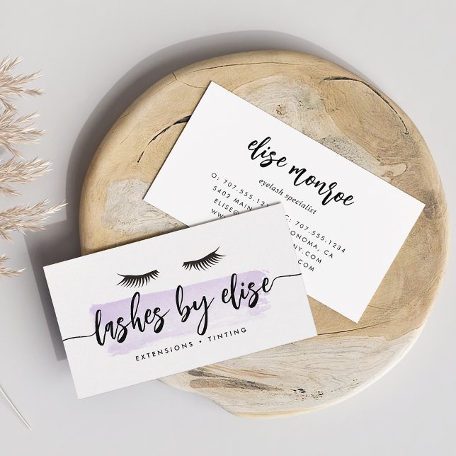Tarjeta De Visita Lavender Water Lash Services (Subido por el creador)