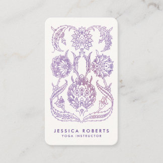 Tarjeta De Visita Lavender Watercolor Floral Bohemio Diseño