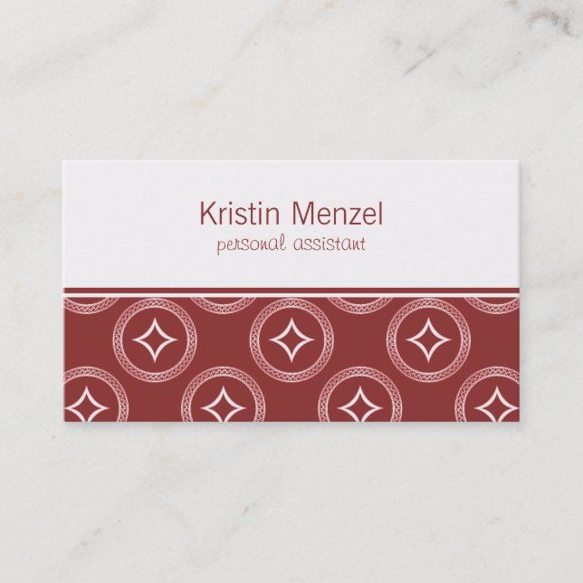 Tarjeta De Visita Lavishly Romantic Business Card, Maroon (Anverso)