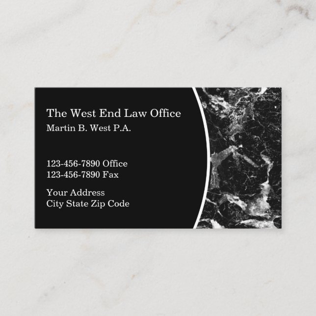 Tarjeta De Visita Law Office Attorney Classy  (Anverso)