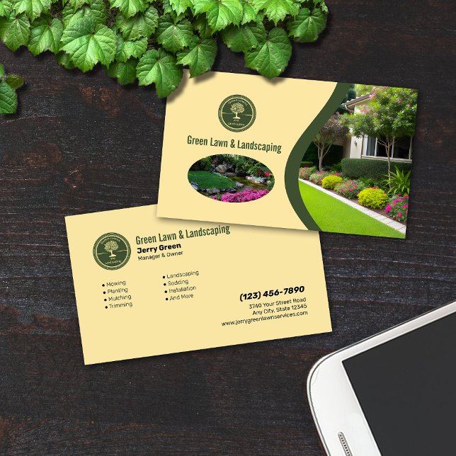 Tarjeta De Visita Lawn Care and Landscaping Company (Subido por el creador)