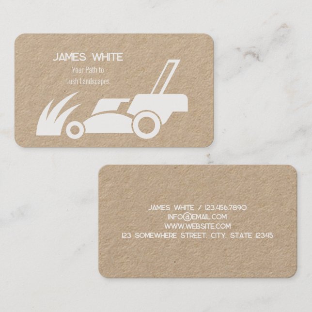 Tarjeta De Visita Lawn Care Kraft (Anverso / Reverso)