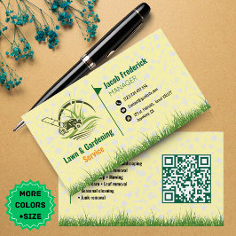 Tarjeta De Visita Lawn Care & Landscaping Business Card – Green & Wh