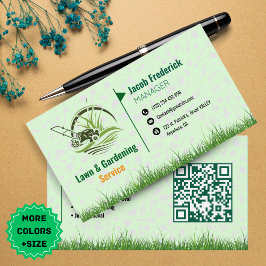 Tarjeta De Visita Lawn Care & Landscaping Business Card – Green & Wh
