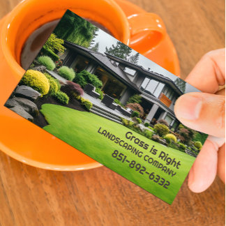 Tarjeta De Visita Lawn Care Landscaping Business Card Template