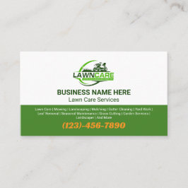Tarjeta De Visita Lawn Care & Landscaping Services Logo Grass 