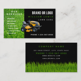 Tarjeta De Visita Lawn Care Service Landscaping Mowing Business Logo