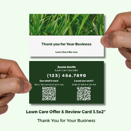 Tarjeta De Visita Lawn Care Service Thank You & Review Combo