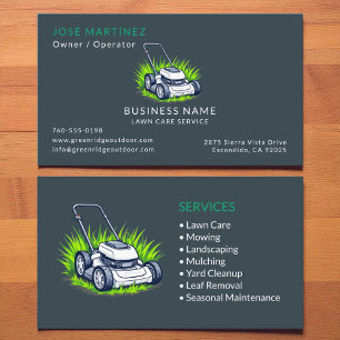 Tarjeta De Visita Lawn Mower Care y Service Professional